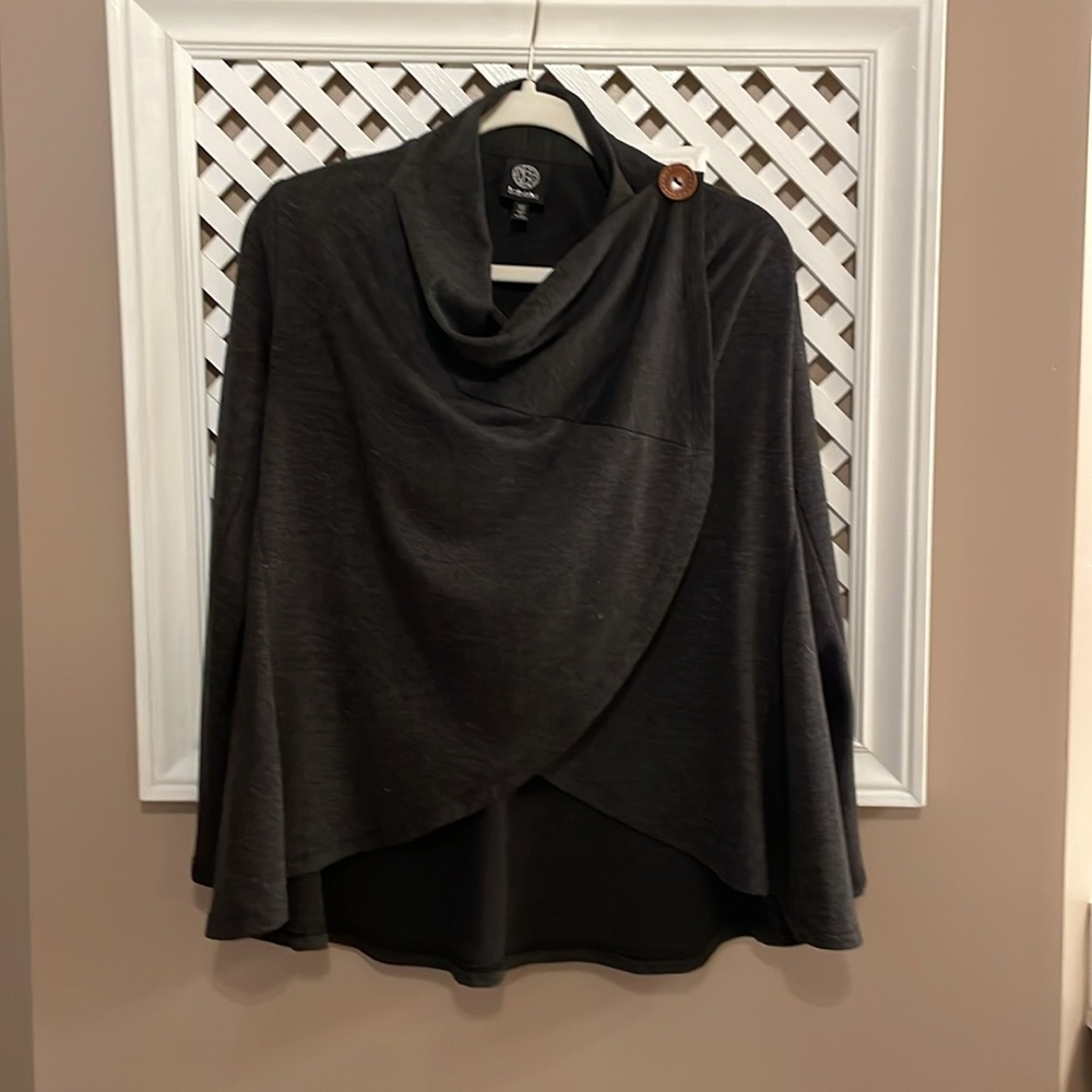 Bobeau classy lightweight crossover wrap charcoal gray roomy fit extra small.